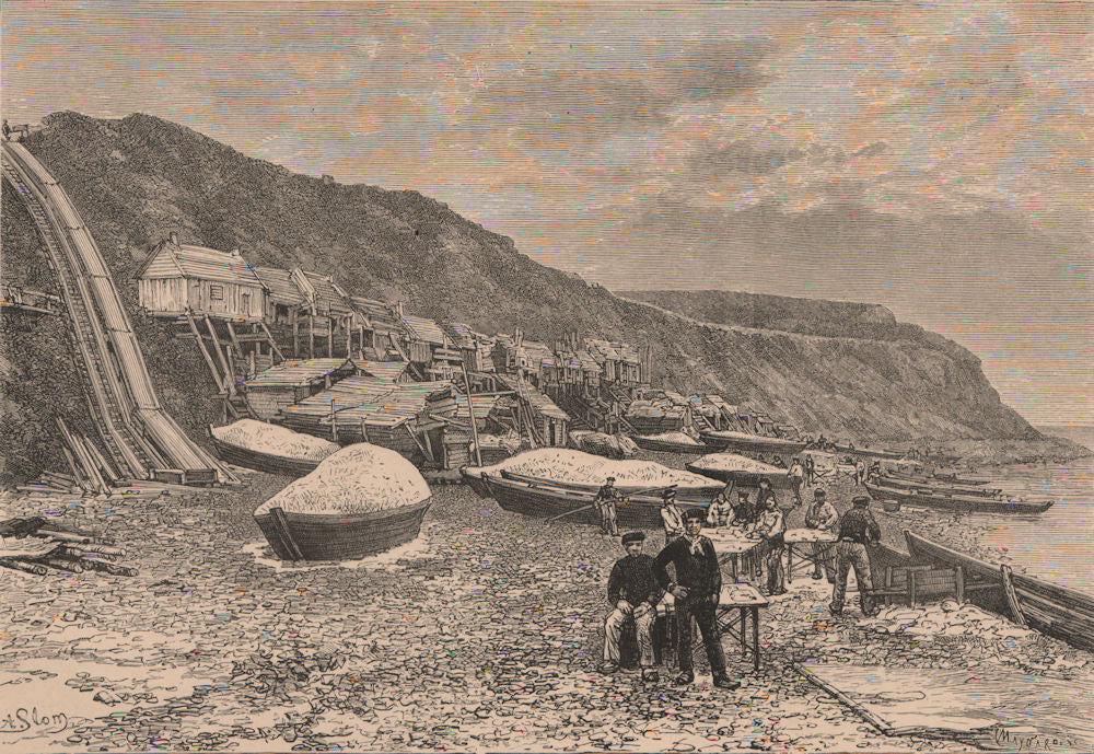Fishing Station on the East Coast of Labrador. Canada 1885 old antique print